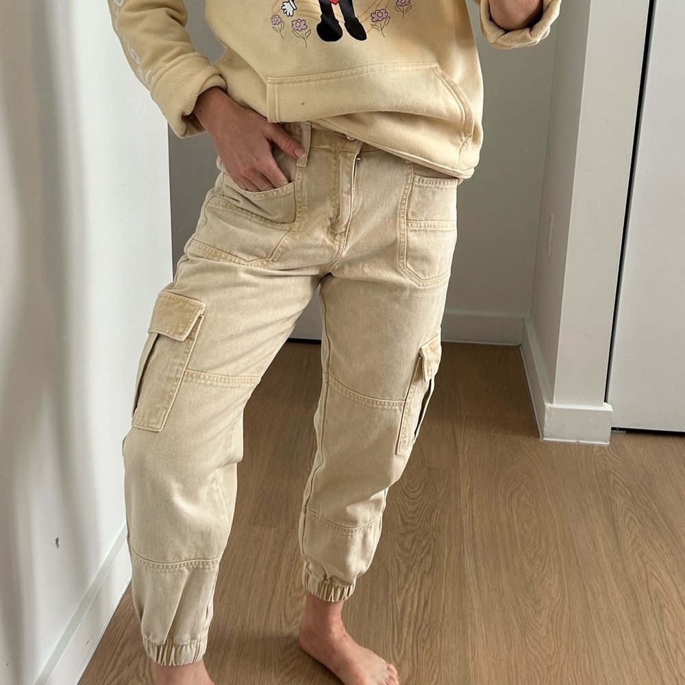 Free People We The Free Platoon Cargo Denim Jean Jogger XS - Picture 9 of 10